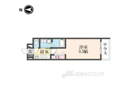 ガルデニア 2(1K/1階)の間取り写真