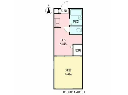 ソネットKOSE(1DK/1階)の間取り写真