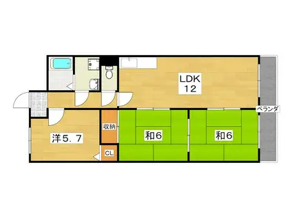 オーハウズ30(3LDK/3階)の間取り写真