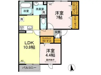 メゾン柊(2LDK/1階)の間取り写真