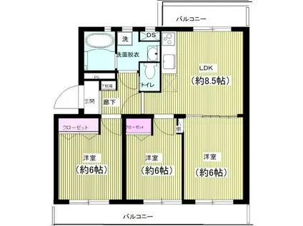 オリーブガーデン(3LDK/4階)の間取り写真