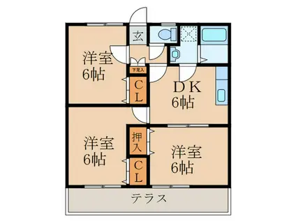 ハイツ大野井 NO.12(3DK/1階)の間取り写真