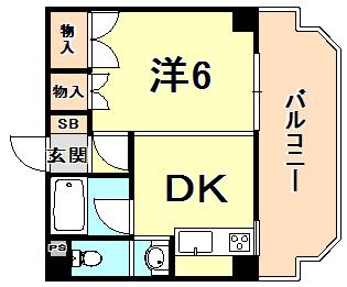 NDビルハイツ(1DK/3階)の間取り写真