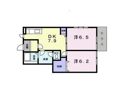 メゾン・フリージアA(1LDK/1階)の間取り写真