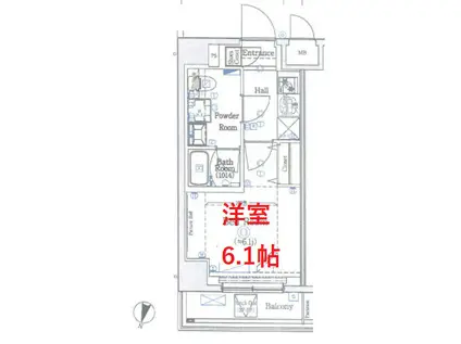 SHOKEN RESIDENCE川崎八丁畷(1K/3階)の間取り写真