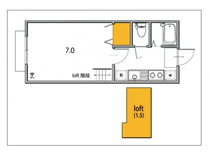98リーベル(1K/3階)の間取り写真