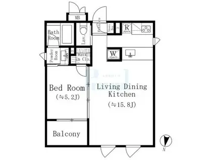 VIENTO DE SENKAWA(1LDK/3階)の間取り写真