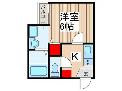 バーン ホンデーン(1K/2階)の間取り写真