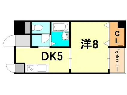 サワフローラル(1DK/8階)の間取り写真