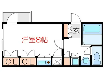 フォレストコートカサイ(1K/5階)の間取り写真