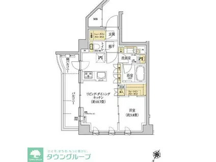 グレーシアフィット三ツ境(1LDK/5階)の間取り写真