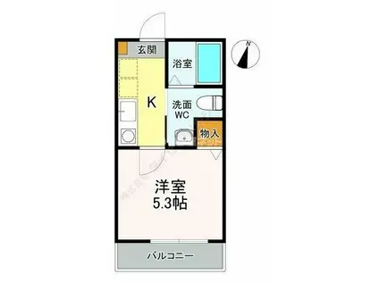 ルミナスポート(1K/2階)の間取り写真