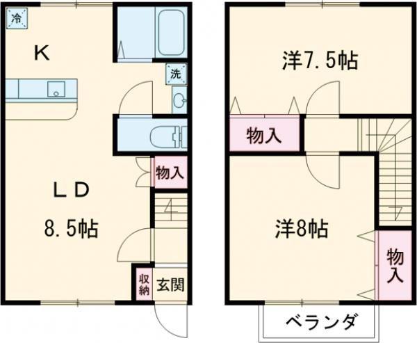 サンウエスト(2LDK/1階)の間取り写真