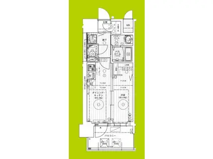 エステムコート難波ウエスト-SIDEIXレデント(1DK/6階)の間取り写真