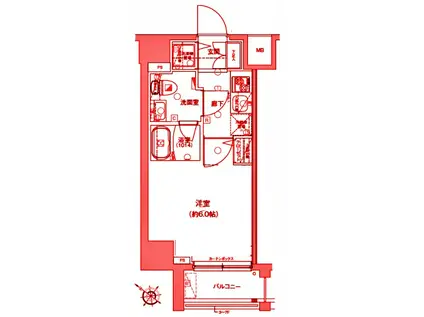LEA横濱アヴニール(1K/3階)の間取り写真