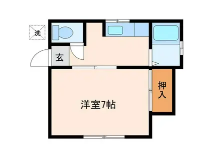 アパートメントハウスI(1K/2階)の間取り写真