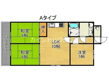 サンハイツマルミ(3LDK/3階)の間取り写真