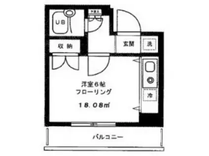 リュンヌ氷川台(1K/1階)の間取り写真