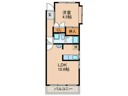 ラスターハウス(1LDK/3階)の間取り写真