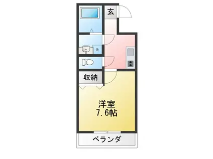 ヴィガラス大手町(1K/1階)の間取り写真