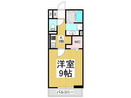 コンフォーティア信大北(1K/1階)の間取り写真