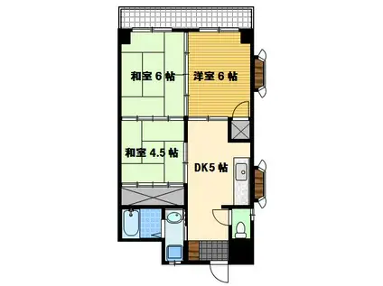 サンシャイン富士見(3DK/4階)の間取り写真