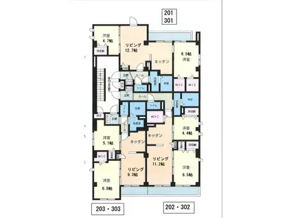 LA・FELICE(2LDK/3階)の間取り写真