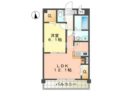 パルティール(1LDK/3階)の間取り写真