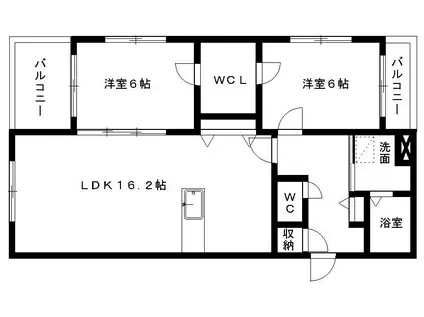 インテグラD(2LDK/1階)の間取り写真