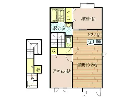 ニューエスパニア3B(2LDK/2階)の間取り写真