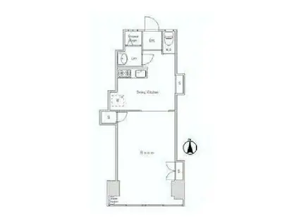 喜多マンション(1DK/5階)の間取り写真