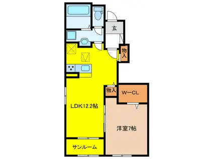 ネオ グランデ(1LDK/1階)の間取り写真