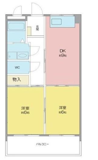 サンメゾン平針(2DK/7階)の間取り写真