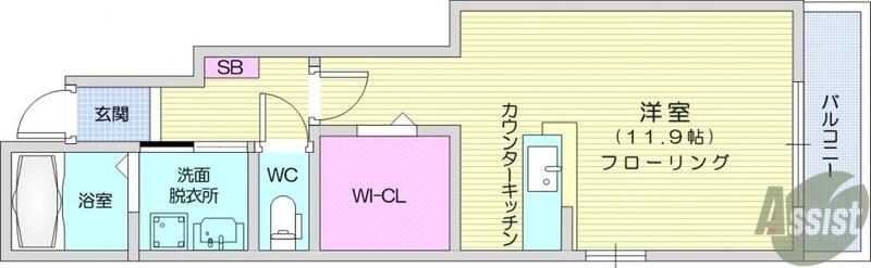 JR東北本線 南仙台駅 徒歩31分 2階建 築14年(ワンルーム/1階)の間取り写真