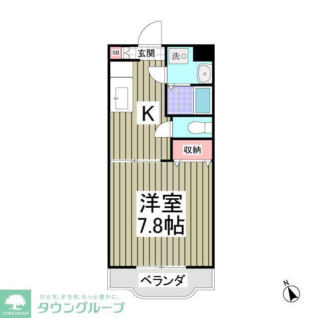 リュミエールI(1K/1階)の間取り写真