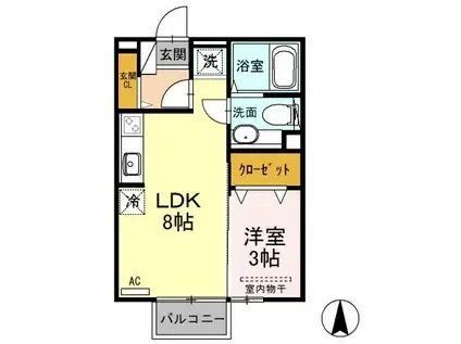 メゾン・ソニアAB(1LDK/2階)の間取り写真