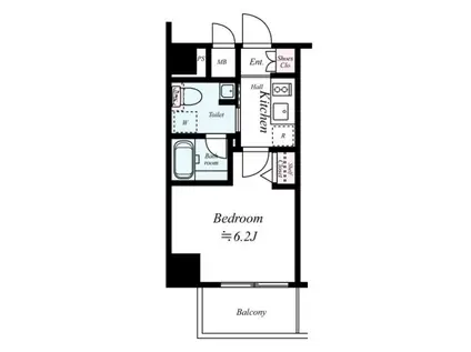 ハーモニーレジデンス大森ウエストウエスト(1K/5階)の間取り写真