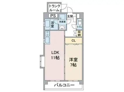 アピエ黄金(1LDK/5階)の間取り写真