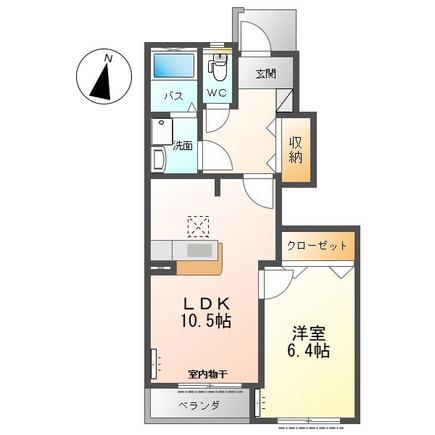 ボンヌール(1LDK/1階)の間取り写真