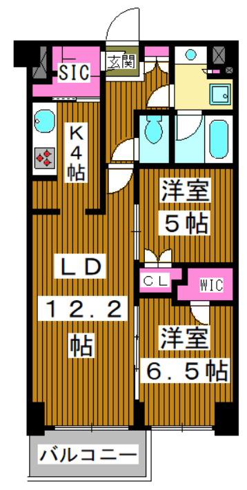 ザ・ケンジントン・レジデンスときわ台(2LDK/2階)の間取り写真