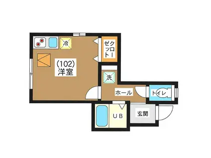 フェリーチェ(ワンルーム/1階)の間取り写真