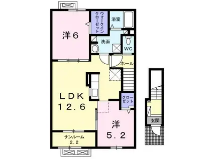 EXCELLENCE KS(2LDK/2階)の間取り写真