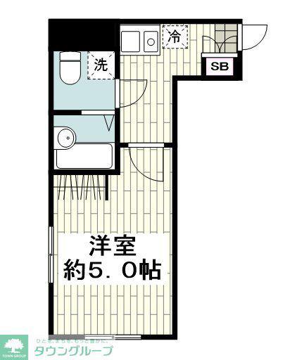 ガーデンヒルズ本牧町(1K/2階)の間取り写真