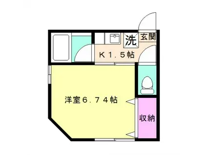 ハイツ東坂下(1K/1階)の間取り写真
