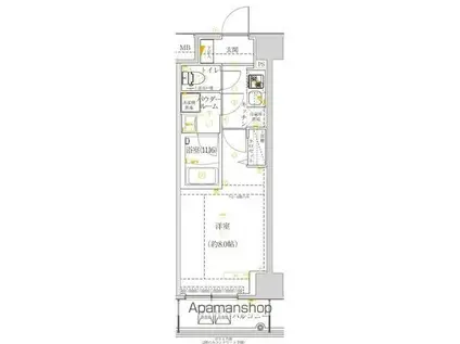 MAXIV王子トラディス(1K/9階)の間取り写真