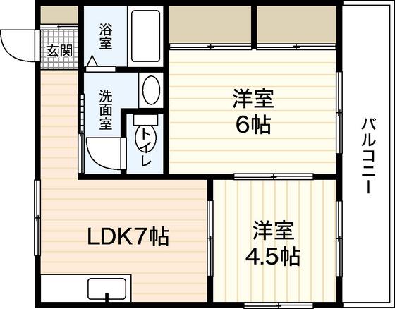 アーク長束(2DK/3階)の間取り写真