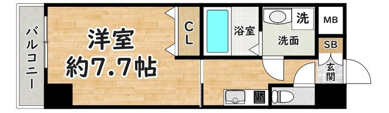 CROUD尼崎(1K/9階)の間取り写真