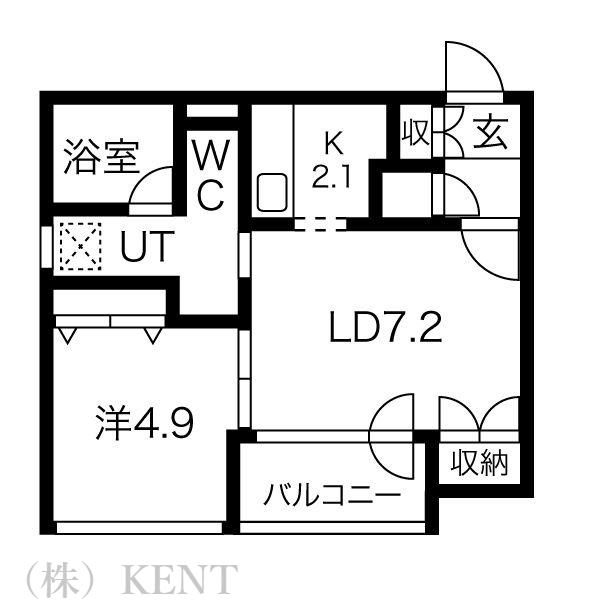 KS COURT(1LDK/2階)の間取り写真