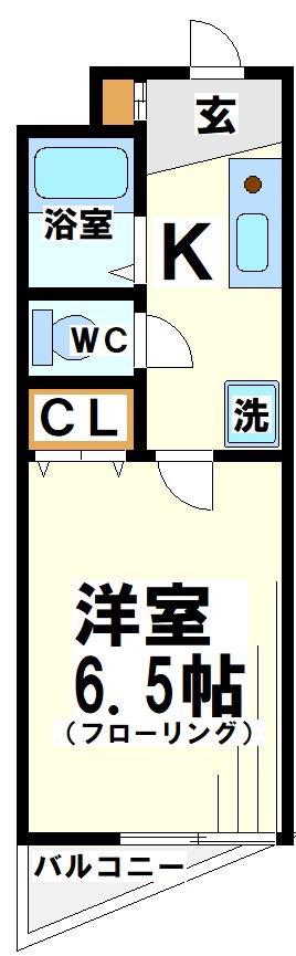 ネット西調布(1K/1階)の間取り写真