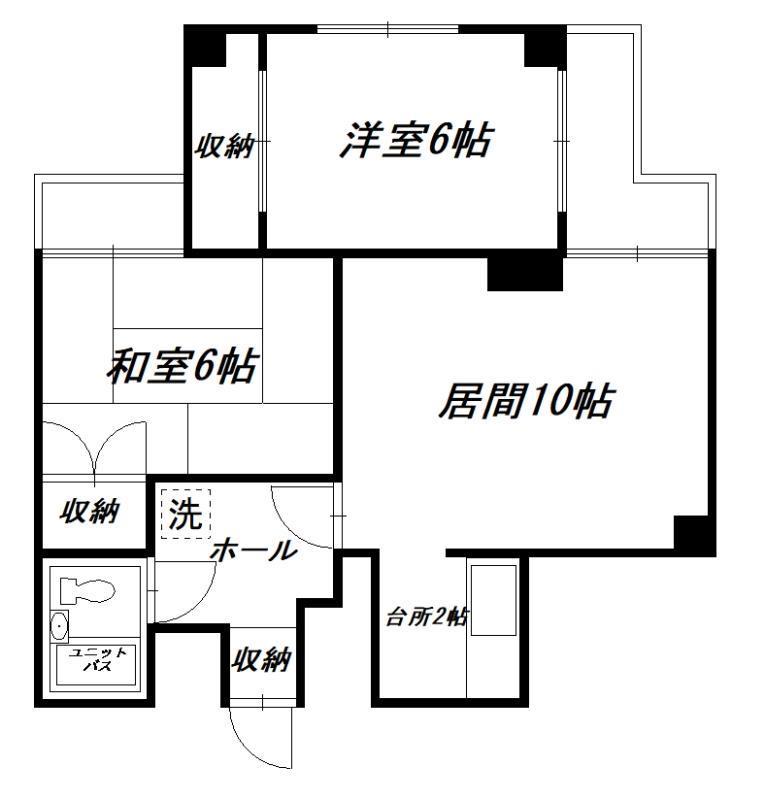 セントラル7条ビル(2LDK/5階)の間取り写真